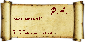 Perl Anikó névjegykártya